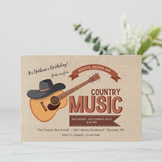 Westerne muziek kaart (Staand voorkant)