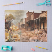 Westerne oude binnenstad herinneringen  decoupage tissuepapier (Craft)