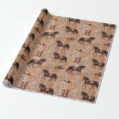 Westerne paarden cadeaupapier (Uitgerold)