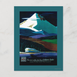 Westerne Pacific California Zephyr Vintage Poster Briefkaart