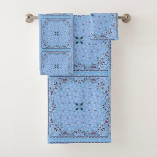 Westerne Paisley Blue Bandana Print Bad Handdoek