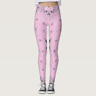 Westerne Paisley Pink Bandana Print Cowgirl Leggings