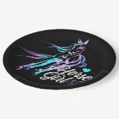 Westerne partij Cute Horse Equestrian Black Papieren Bordje (Gekanteld)