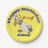 Westerne Partij Mutton Bustin Cowboy Kind Papieren Bordje (Voorkant)