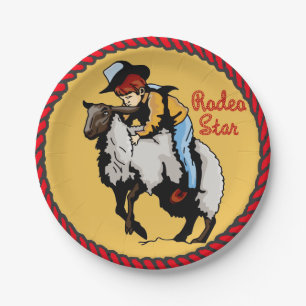 Westerne partij Mutton Busting Paper Borden Papieren Bordje