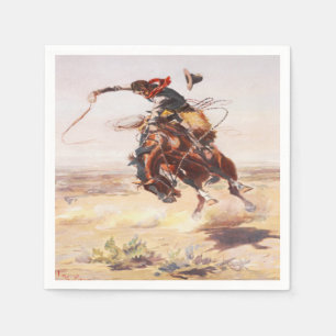 Westerne Partij Napkins Cowboy Riding Bucking Hors Servet