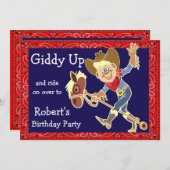 Westerne partij Rodeo Stick Horse Cowboy Kaart (Voorkant / Achterkant)