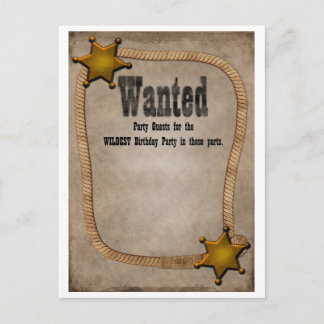 Westerne partij Uitnodigen Uitnodiging Briefkaart