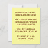 WESTERNE PARTIJINVITATIE SW SUNSET SAGUARO CACTUS KAART (Achterkant)