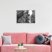 Westerne platte platte, zwarte en witte palomino-p canvas afdruk (Insitu (Woonkamer))