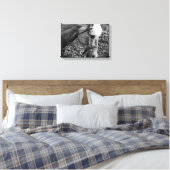 Westerne platte platte, zwarte en witte palomino-p canvas afdruk (Insitu (Slaapkamer))