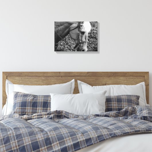 Westerne platte platte, zwarte en witte palomino-p canvas afdruk (Insitu (Slaapkamer))