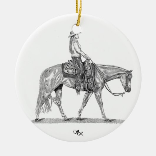 Westerne Pleasure Horse Ornament (Voorkant)