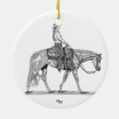 Westerne Pleasure Horse Ornament (Achterkant)