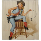 Westerne politieagent met pendel Douchegordijn (Voorkant)