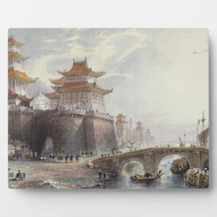 Westerne poort van Peking, c.1850 (kleurenlitho) Fotoplaat