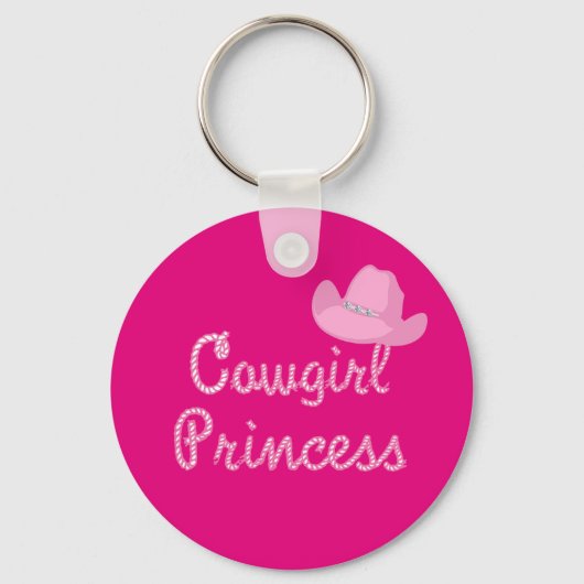 Westerne prinses met roze Pet Sleutelhanger (Voorkant)
