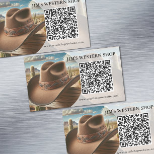 Westerne QR-code Visitekaartje magneet