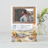 Westerne Ranch Bruiloft Save the Date (Staand voorkant)