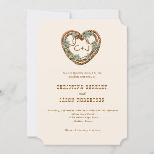 Westerne Ranch Country Monogram Alles in één bruil Kaart