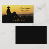 Westerne Ranch Cowboy Sunset Visitekaartjes (Voorkant / Achterkant)