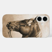 Westerne Ranch Horse Old Photo Sepia Case-Mate iPhone Case (Achterkant (horizontaal))