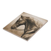 Westerne Ranch Horse Old Photo Sepia Tegeltje (Zijkant)