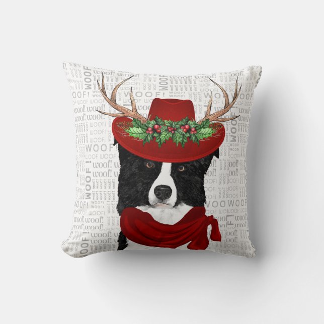 Westerne rand Collie Pet Lover Kerstmis Kussen (Voorkant)