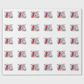 Westerne Red White Rawr-dinosaurus Cadeaupapier (Vlak)
