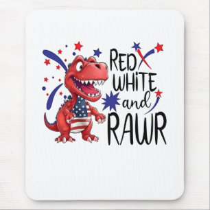 Westerne Red White Rawr-dinosaurus Muismat