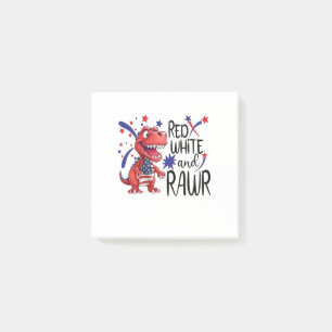 Westerne Red White Rawr-dinosaurus Post-it® Notes