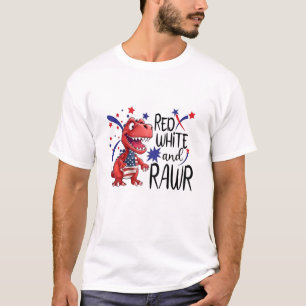 Westerne Red White Rawr-dinosaurus T-shirt