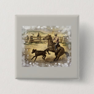 Westerne Ride Vierkante Button 5,1 Cm