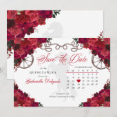 Westerne rode rozen Charro Quinceañera Save The Da Kaart (Voorkant / Achterkant)