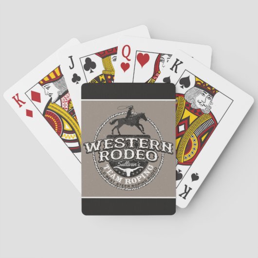 Westerne Rodeo ADD NAME Old West Steer Roping Rope Pokerkaarten (Achterkant)