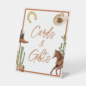 Westerne Rodeo Boy Kaarten & Geschenken Reclamebord Met Voetstuk (Voorkant)