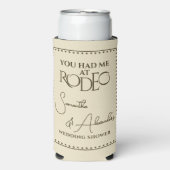 Westerne Rodeo bruidsparen huwelijksdouche (Seltzer Voorkant)