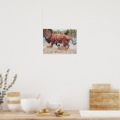 Westerne Rodeo Bull Rustic Country Cowboy Poster (Keuken)
