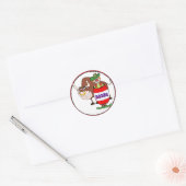 Westerne Rodeo Clown en Bull Ronde Sticker (Envelop)