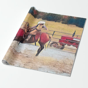 Westerne Rodeo Country Horse Riding Art Cadeaupapier