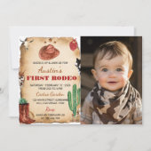 Westerne Rodeo Cowboy 1e Verjaardagsuitnodiging Kaart (Voorkant)