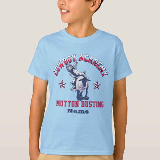 Westerne Rodeo Cowboy Academy Mutton Busting Custo T-shirt (Voorkant)