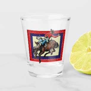Westerne Rodeo Cowboy Bronc Rider Shot Glas