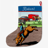 Westerne Rodeo Cowboy Bull Riding Grote Kerstsok (Achterkant)