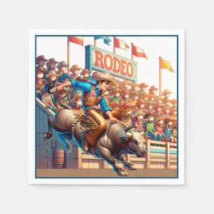 Westerne Rodeo Cowboy Bull Riding Servet