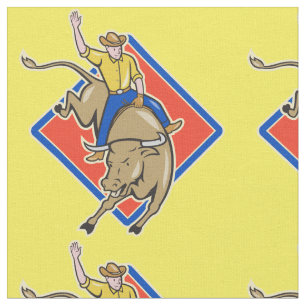 Westerne Rodeo Cowboy Bull Riding Stof