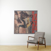 Westerne Rodeo Cowboy Calf Roping Rodeo Romance Wandkleed (In Situ (horizontaal))