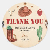 Westerne Rodeo Cowboy Labels Verjaardag Stickers (Voorkant)