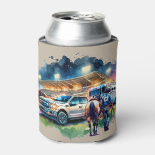 Westerne Rodeo Cowboy Roper Truck en Trailer Blikjeskoeler