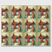 Westerne Rodeo Cowboy Saddle Boots Rope Grandson Cadeaupapier (Vlak)